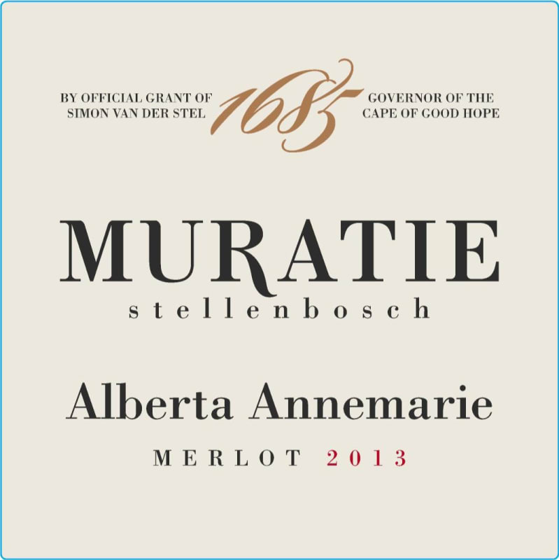 Muratie Alberta Annemarie Merlot 2013 Front Label