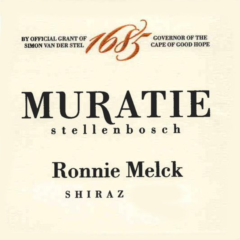 Muratie 1685 Ronnie Melck Shiraz 2012 Front Label