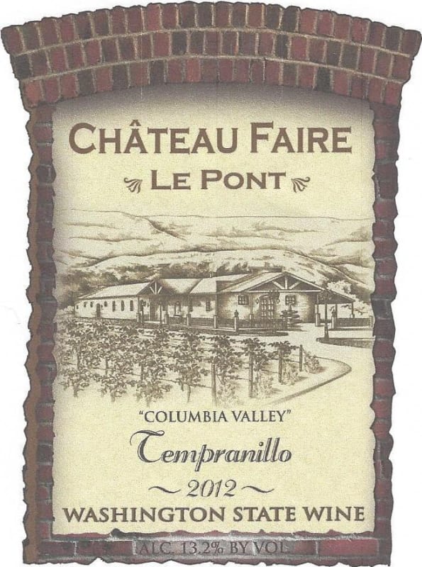 Chateau Faire Le Pont Tempranillo 2012 Front Label