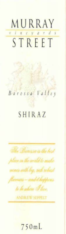 Murray Street Vineyards Shiraz 2005 Front Label