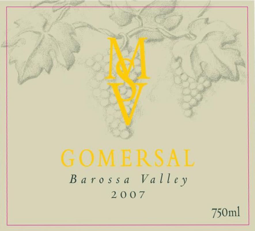 Murray Street Vineyards Gomersal Shiraz 2007 Front Label