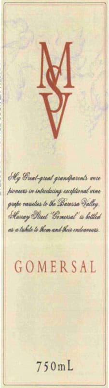 Murray Street Vineyards Gomersal Shiraz 2006 Front Label