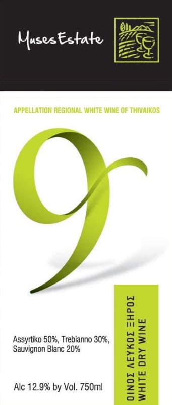 Muses Estate 9 White 2014 Front Label
