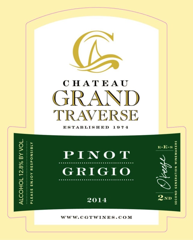 Chateau Grand Traverse Pinot Grigio 2014 Front Label