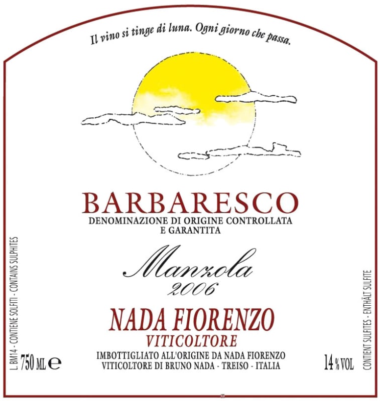 Domaine du Garinet Barbaresco Manzola 2006 Front Label