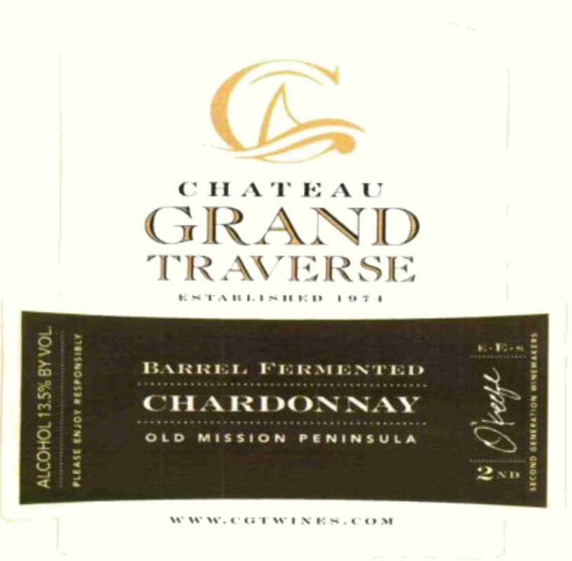 Chateau Grand Traverse Barrel Fermented Chardonnay 2014 Front Label