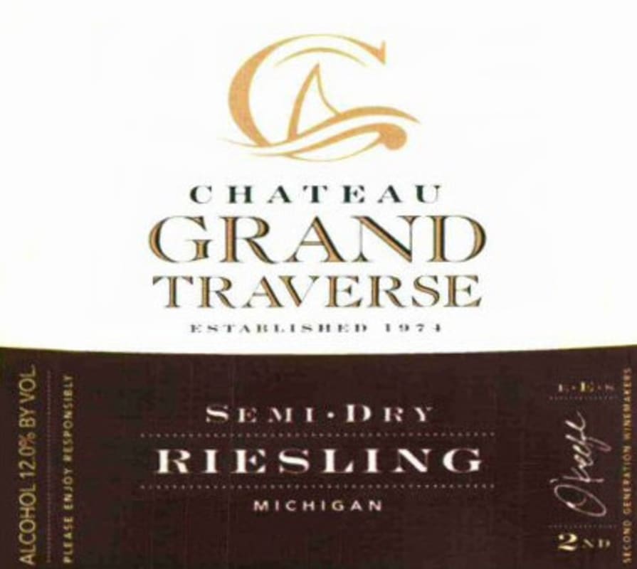 Chateau Grand Traverse Semi-Dry Riesling 2014 Front Label