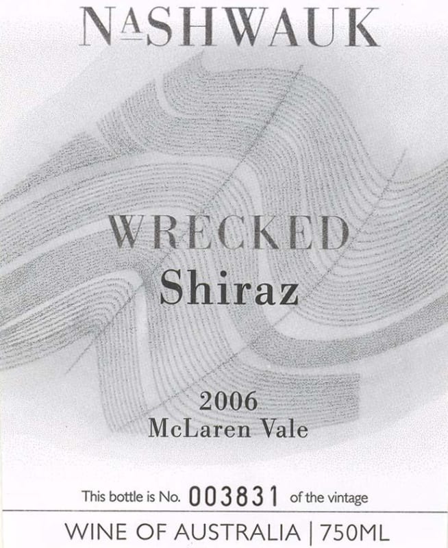 Nashwauk Vineyards Wrecked Shiraz 2006 Front Label