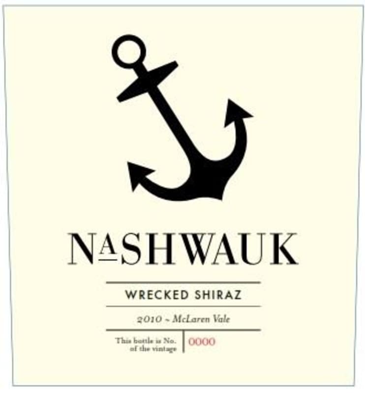 Nashwauk Vineyards Wrecked Shiraz 2010 Front Label