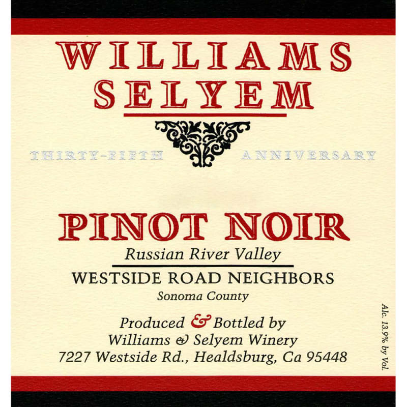 Williams Selyem Westside Road Neighbors Pinot Noir (1.5 Liter Magnum) 2012 Front Label