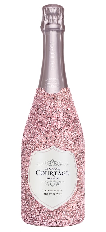 Le Grand Courtage Rose Brut Bedazzled Bottle Front Bottle Shot