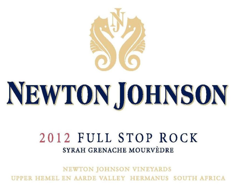 Newton Johnson Wines Full Stop Rock Syrah Grenache Mourvedre 2012 Front Label