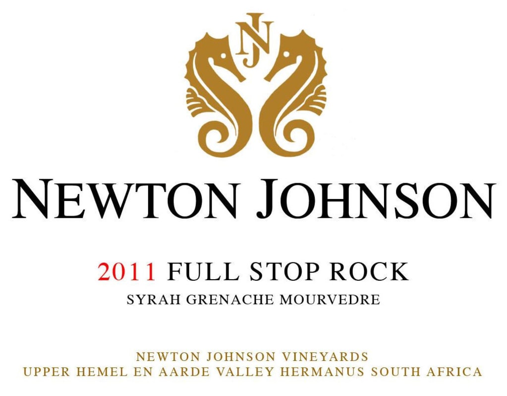 Newton Johnson Wines Full Stop Rock Syrah Grenache Mourvedre 2011 Front Label