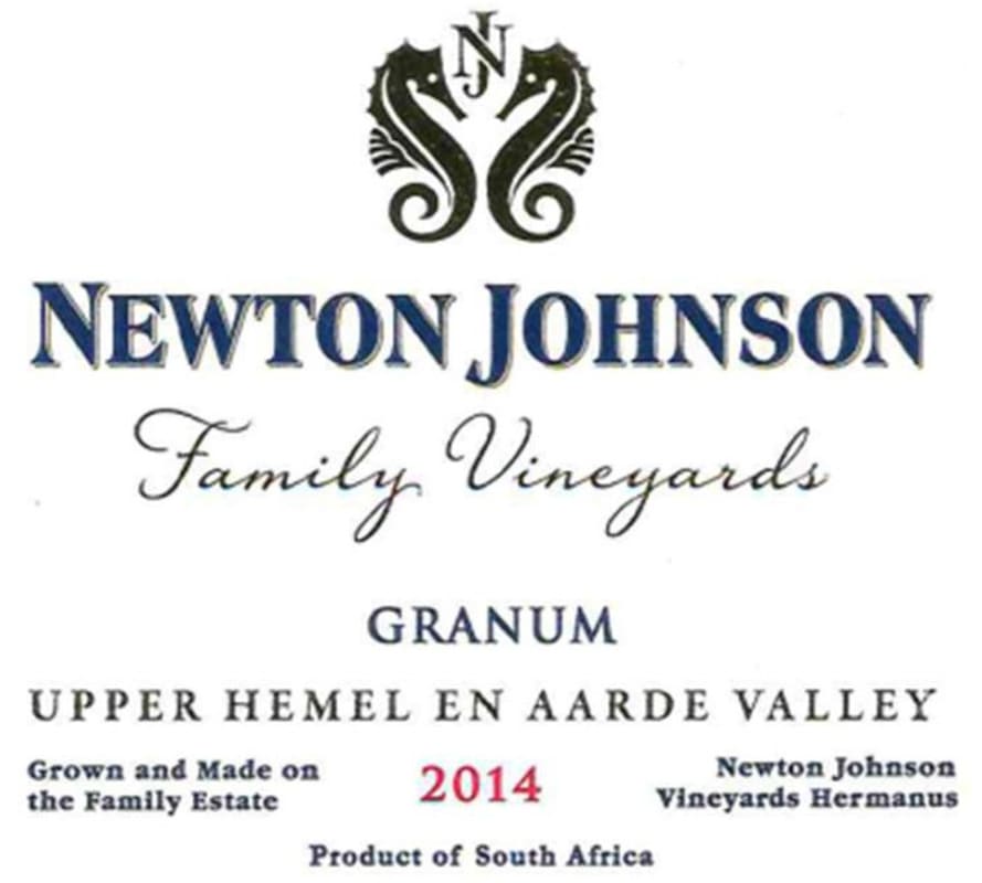 Newton Johnson Wines Family Vineyards Granum 2014 Front Label