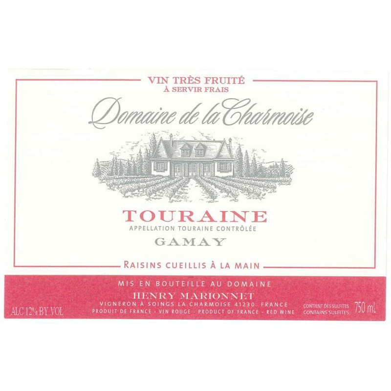 Henry Marionnet Domaine de la Charmoise Gamay 2016 Front Label
