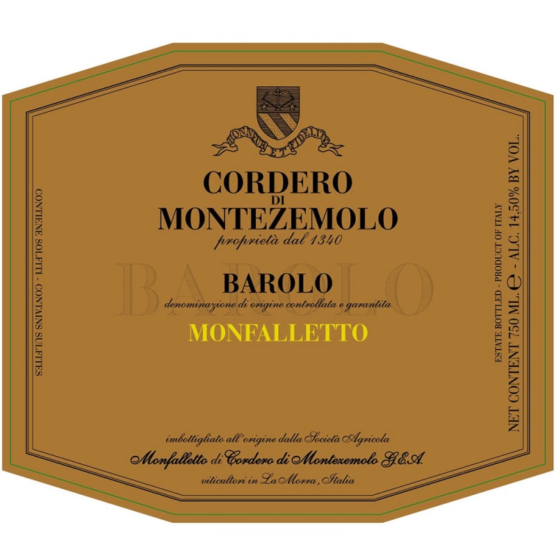 Cordero di Montezemolo Barolo Monfalletto 2013 Front Label