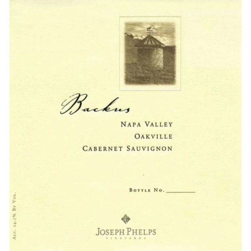 Joseph Phelps Backus Vineyard Cabernet Sauvignon (stained label) 1999 Front Label