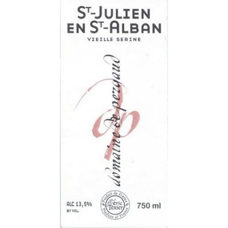 Eric Texier Domaine de Pergault St.-Julien en St.-Alban 2012 Front Label