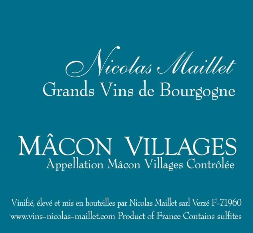 Nicolas Maillet Macon-Villages 2013 Front Label