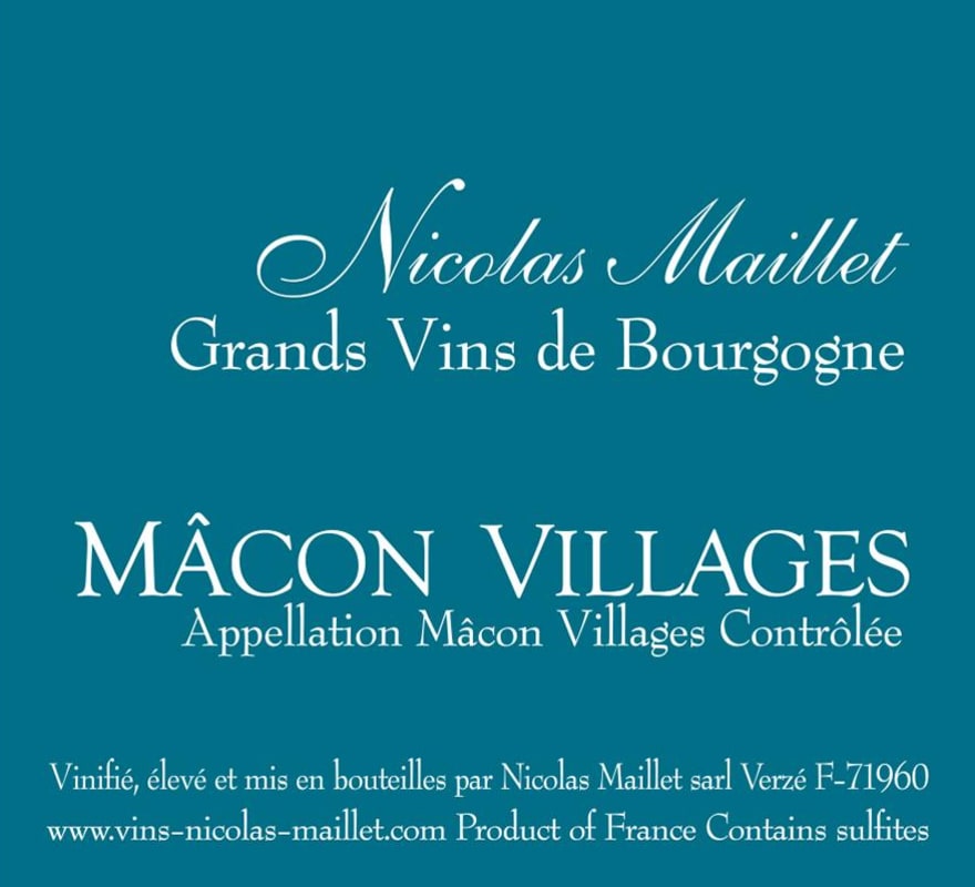 Nicolas Maillet Macon-Villages 2011 Front Label
