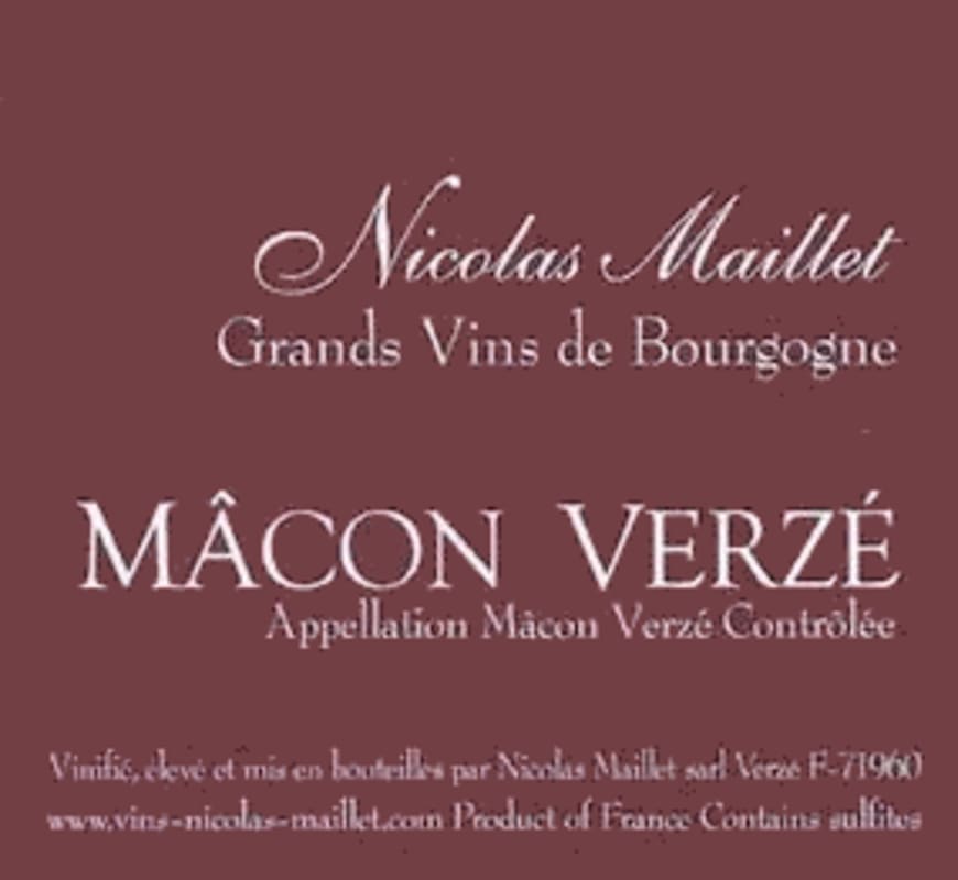 Nicolas Maillet Macon Verze Rouge 2013 Front Label
