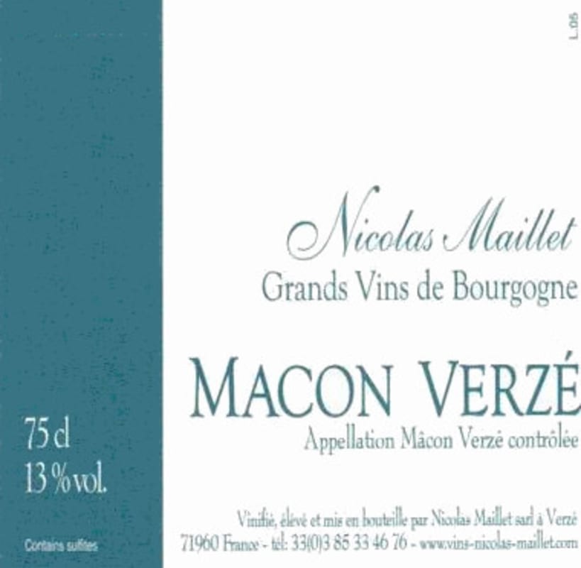 Nicolas Maillet Macon Verze 2008 Front Label