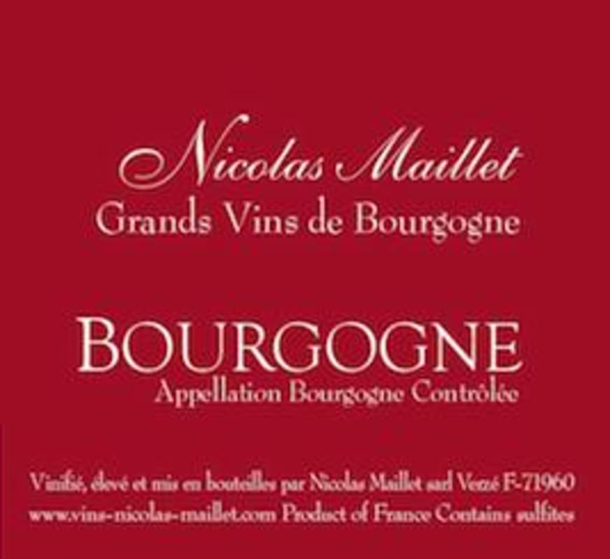 Nicolas Maillet Bourgogne Rouge 2014 Front Label