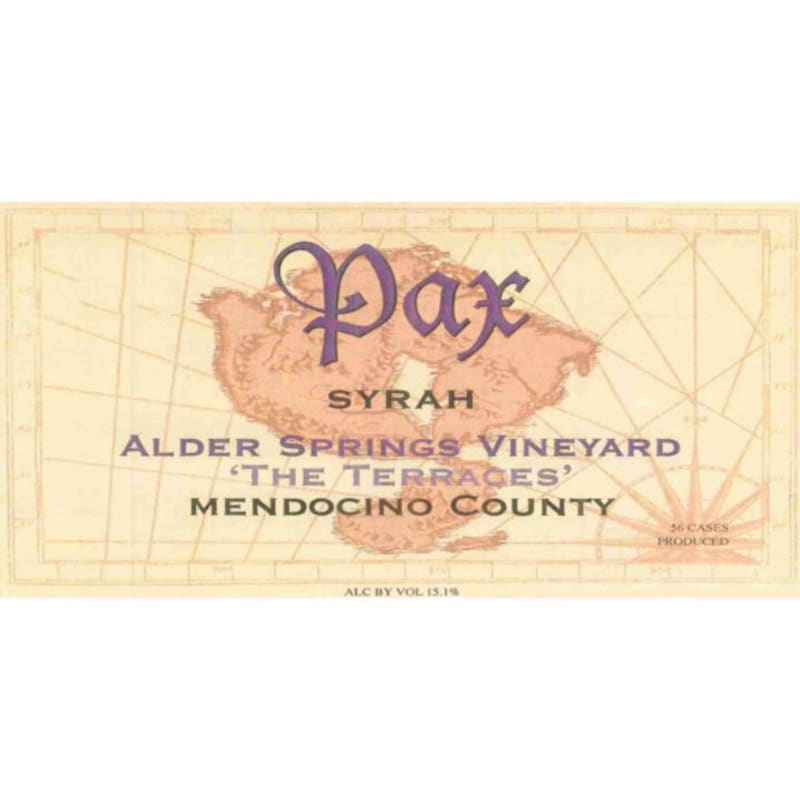 Pax The Terraces Alder Springs Vineyard Syrah 2003 Front Label