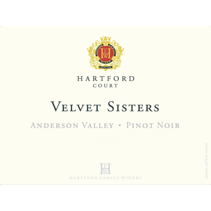 Hartford Court Velvet Sisters Vineyard Pinot Noir (torn label) 2005 Front Label
