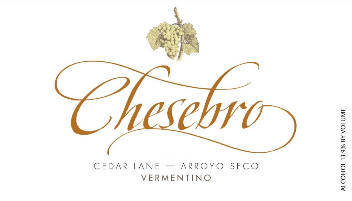 Chesebro Wines Cedar Lane Vineyard Vermentino 2013 Front Label