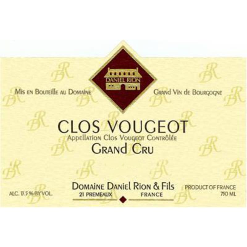 Domaine Daniel Rion & Fils Clos Vougeot Grand Cru 2015 Front Label