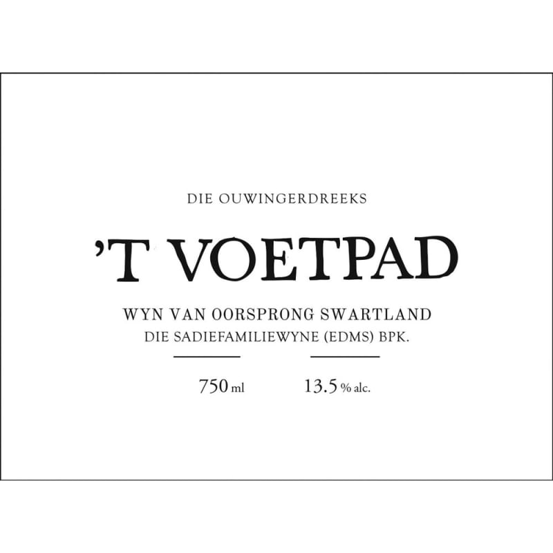 Sadie Family T Voetpad 2016 Front Label