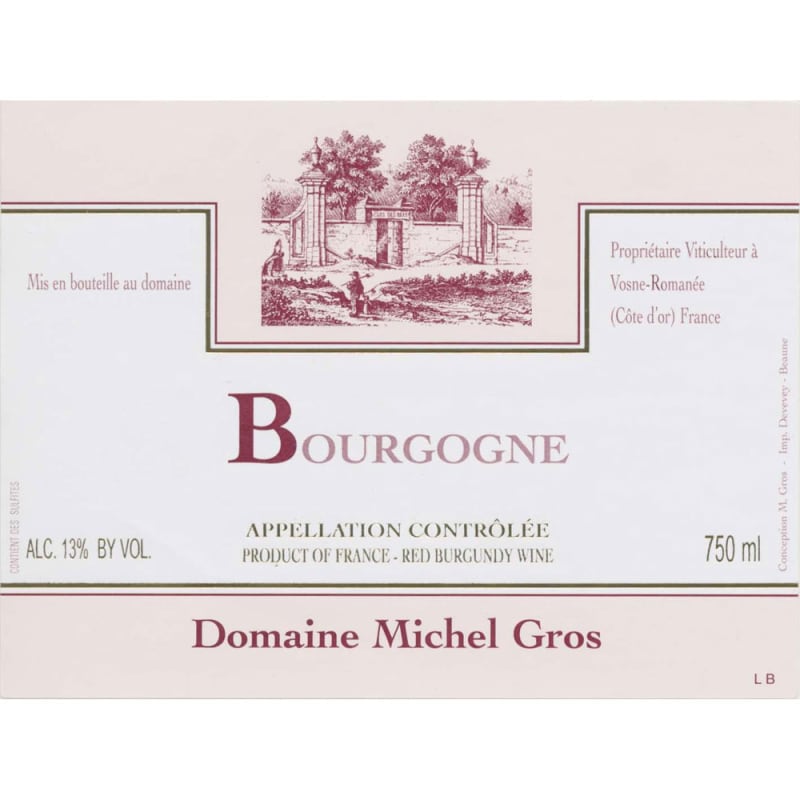 Domaine Michel Gros Bourgogne Rouge 2015 Front Label