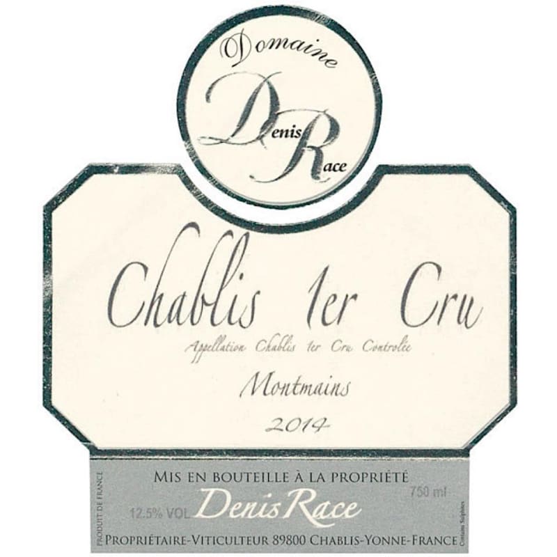 Domaine Denis Race Chablis Montmains Premier Cru 2014 Front Label