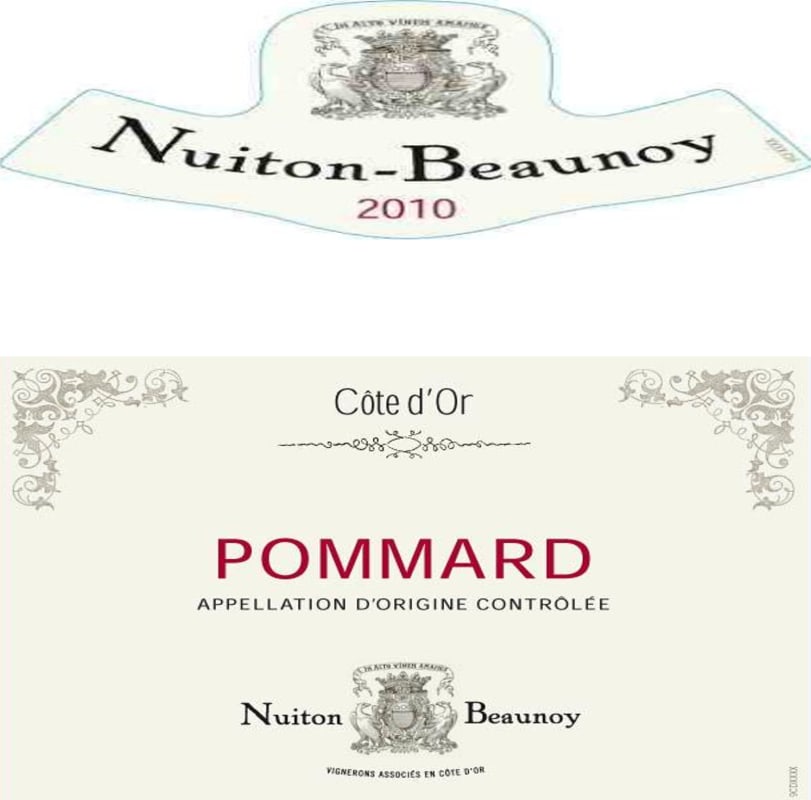 Nuiton-Beaunoy Pommard 2010 Front Label