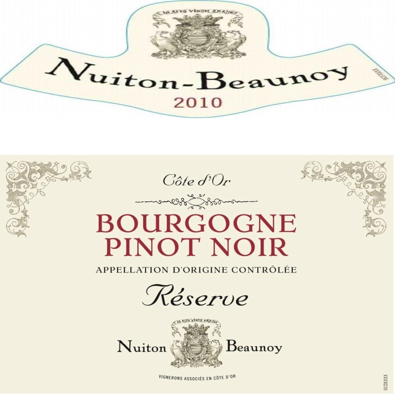 Nuiton-Beaunoy Bourgogne Pinot Noir Reserve 2010 Front Label