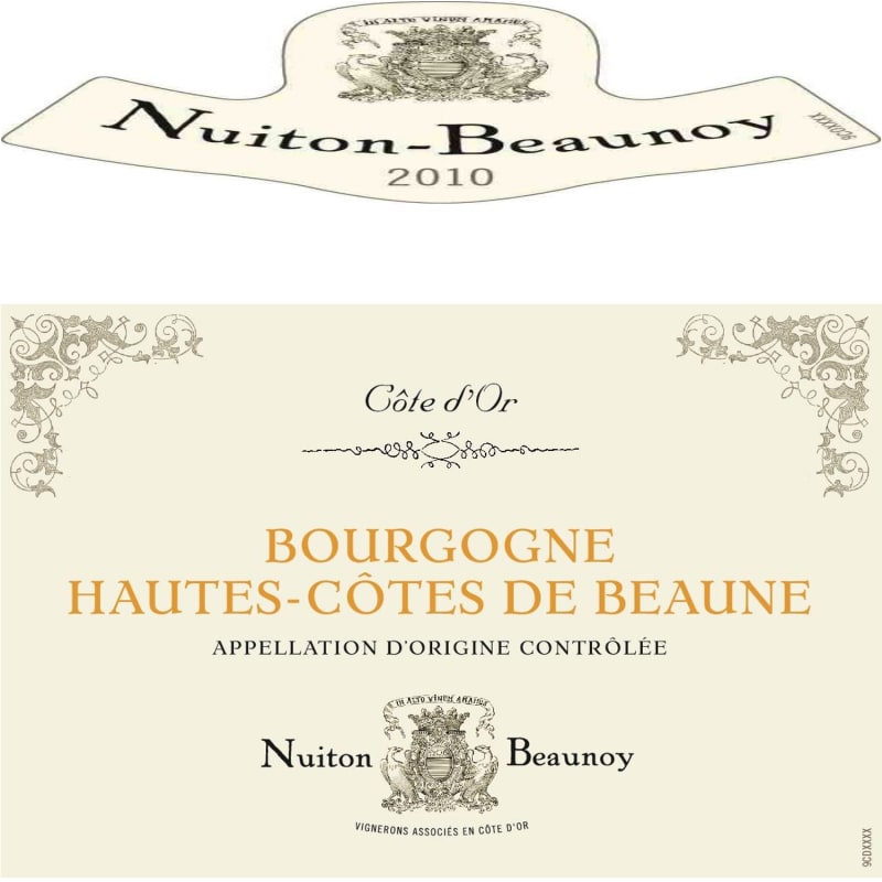 Nuiton-Beaunoy Bourgogne Hautes-Cotes de Beaune Blanc 2010 Front Label