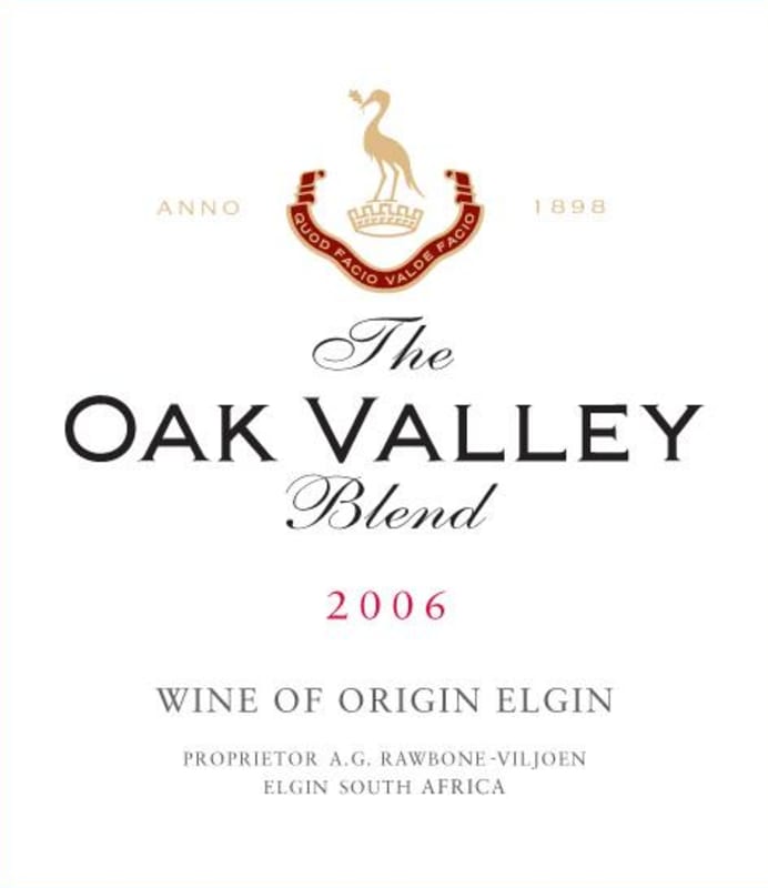 Oak Valley Estates The Oak Valley Red Blend 2006 Front Label