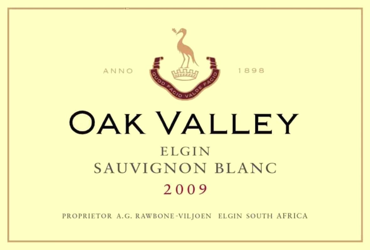 Oak Valley Estates Sauvignon Blanc 2009 Front Label