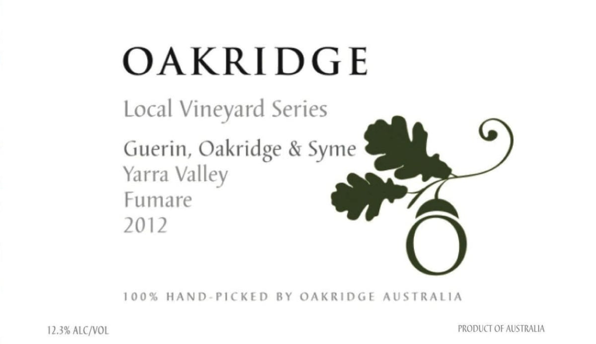 Oakridge Wines Local Vineyard Series Fumare Guerin 2012 Front Label