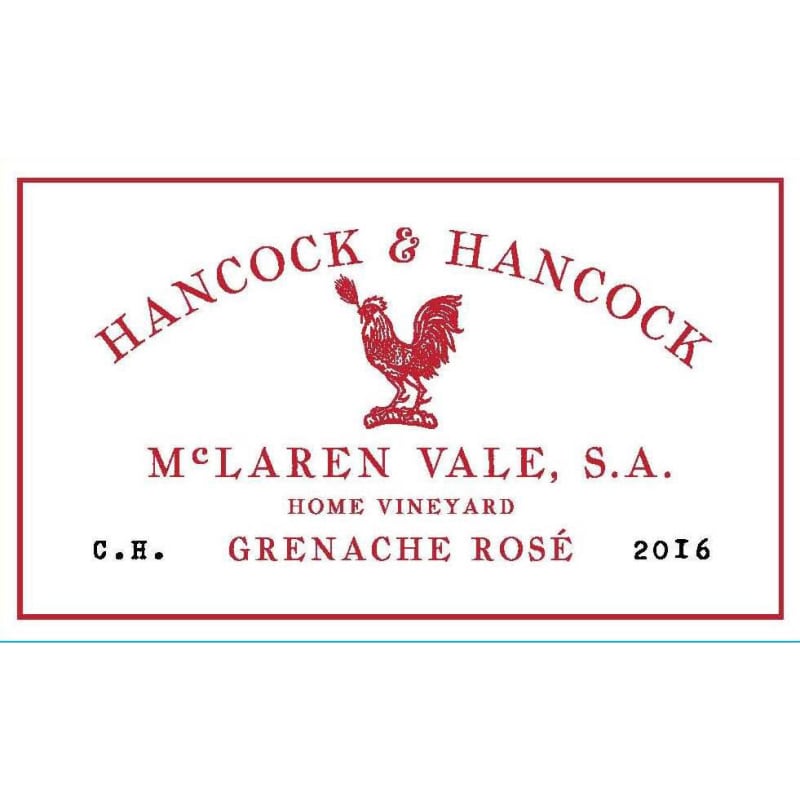Hancock & Hancock McLaren Vale Grenache Rose 2016 Front Label