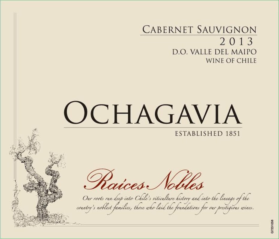 Ochagavia Wines Raices Nobles Cabernet Sauvignon 2013 Front Label