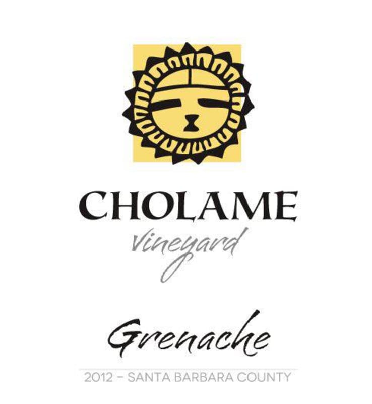 Cholame Vineyard Grenache 2012 Front Label
