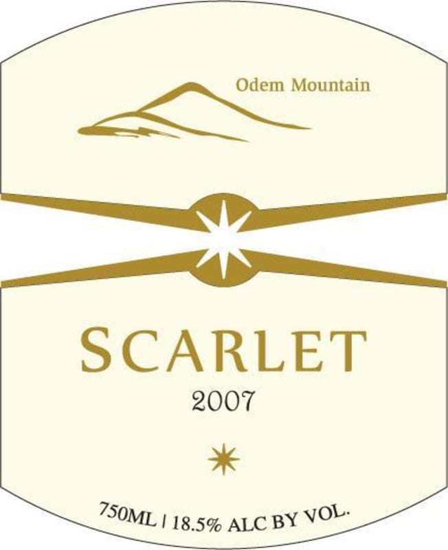 Odem Mountain Winery Scarlet 2007 Front Label