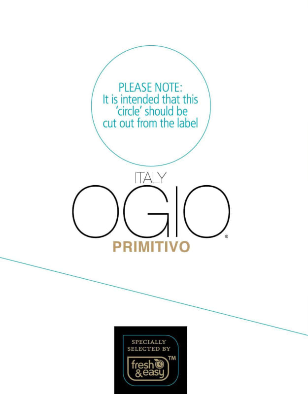 Ogio Wines Puglia Primitivo 2013 Front Label