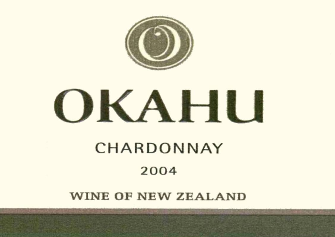 Okahu Estate Vineyard & Winery Chardonnay 2004 Front Label