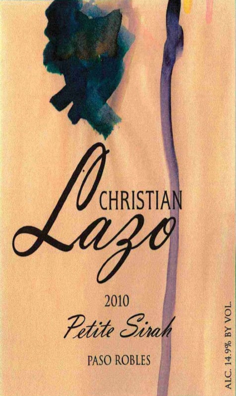 Christian Lazo Wines Petite Sirah 2010 Front Label