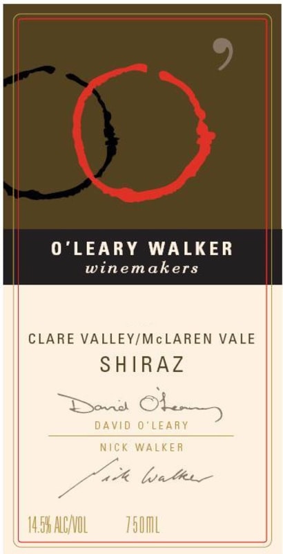 O'Leary Walker Wines Clare Valley Shiraz 2013 Front Label