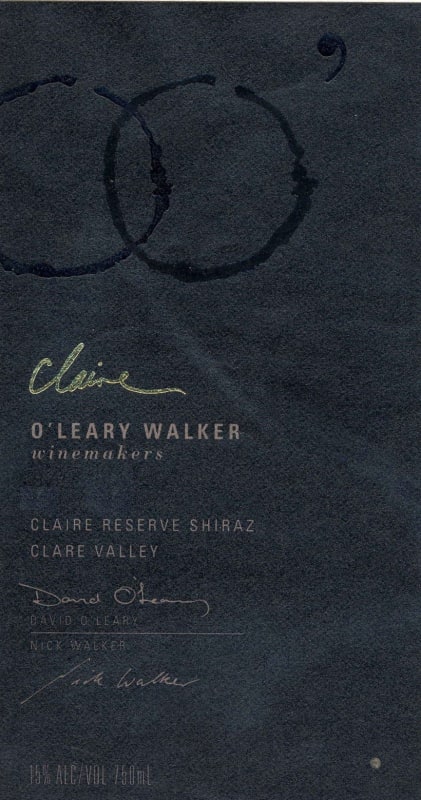 O'Leary Walker Wines Claire Reserve Shiraz 2010 Front Label