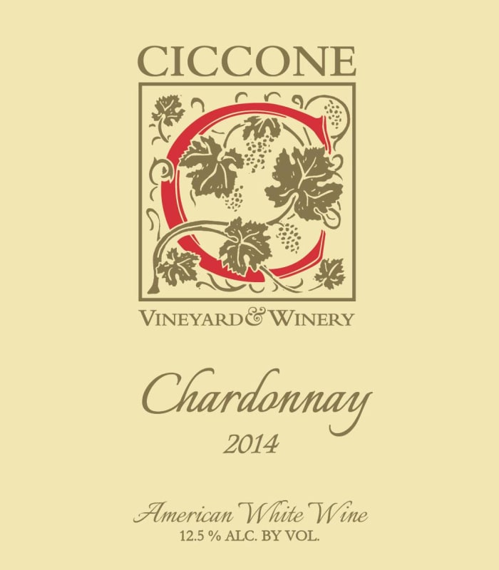 Ciccone Vineyard & Winery Chardonnay 2014 Front Label